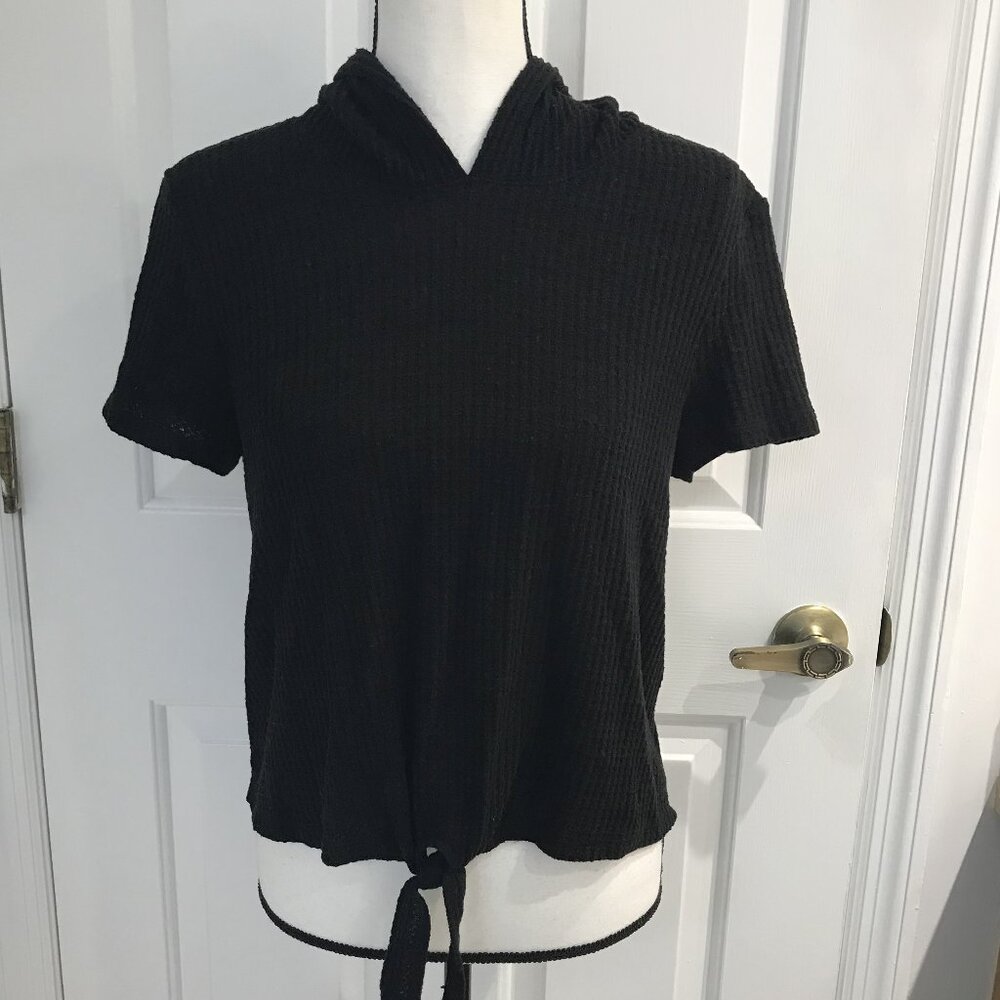 90 Degree Women's Short Sleeve Hooded Sweater L